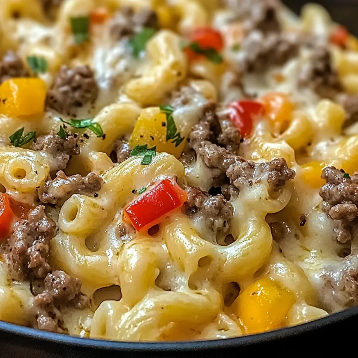 Cheesesteak Makkaroni und Käse