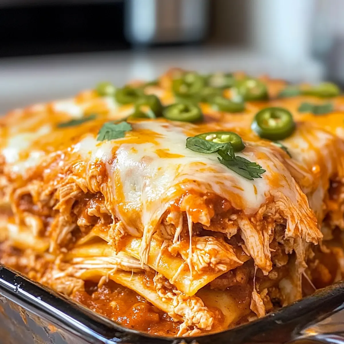 Keto Hähnchen Enchilada Auflauf