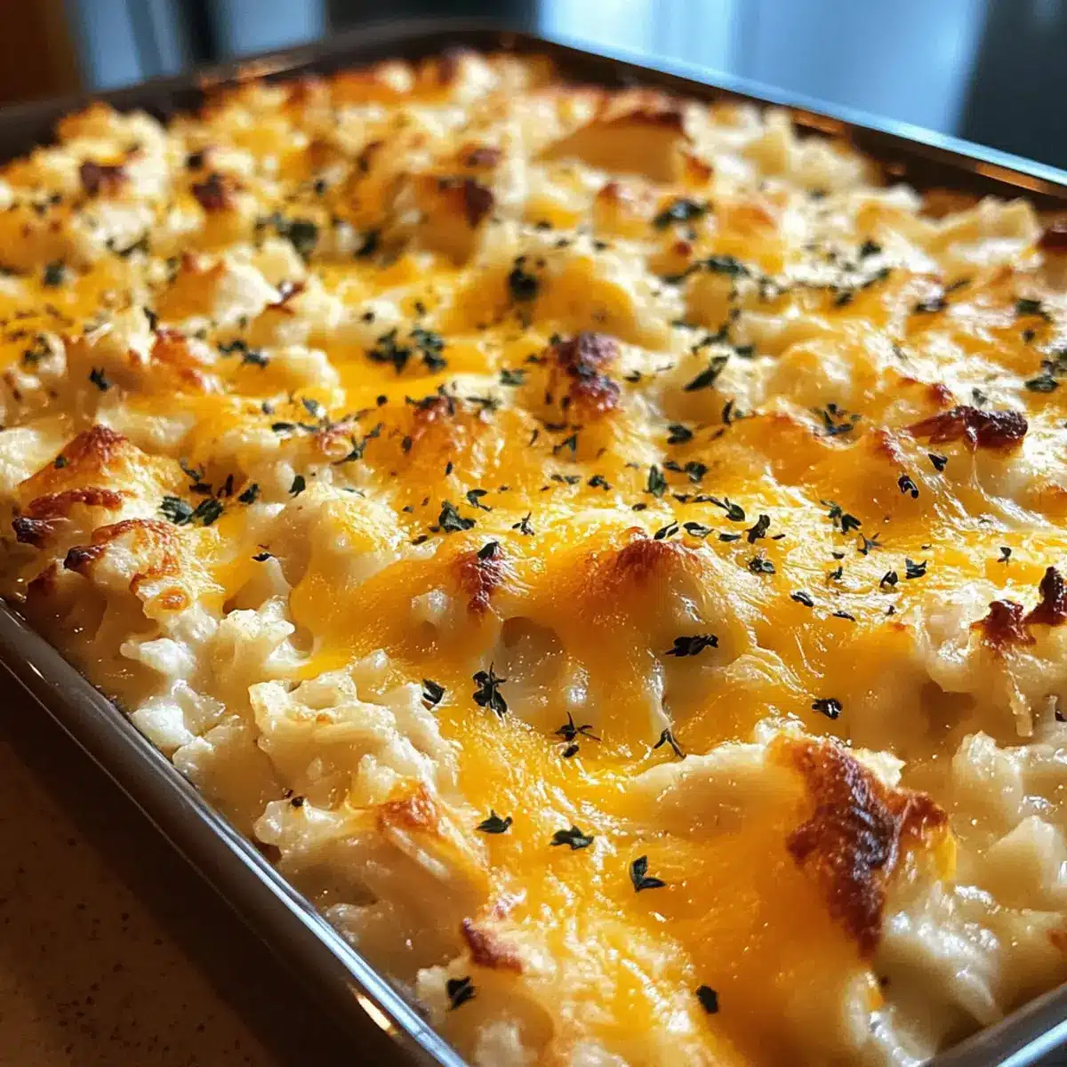 Brathähnchen und Reis Auflauf