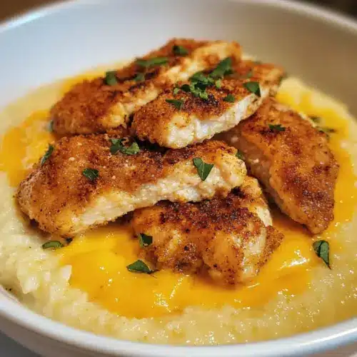 Cajun Hähnchen und käsegrütze