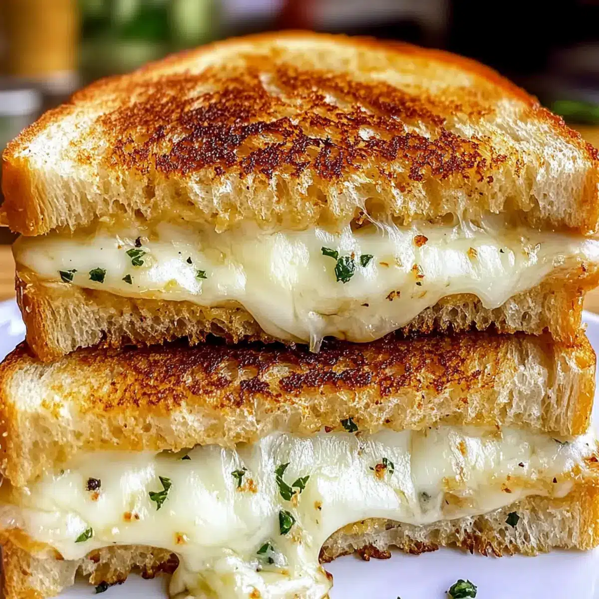 Knoblauchbrot gegrillter Käse