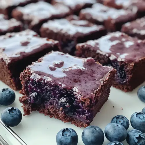 Glasierten Blaubeer-Brownies