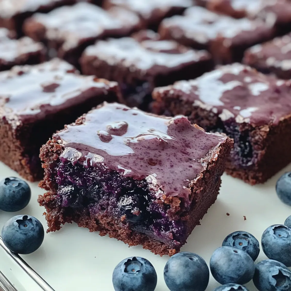 Glasierten Blaubeer-Brownies