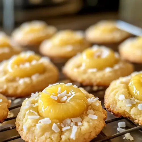 Hawaiianische Ananas-Kokos-Thumbprint-Kekse