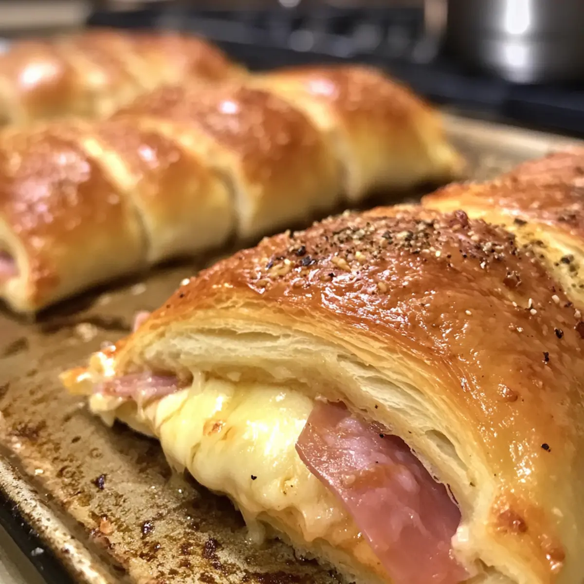 Italienisches Croissant-Sandwich-Bake