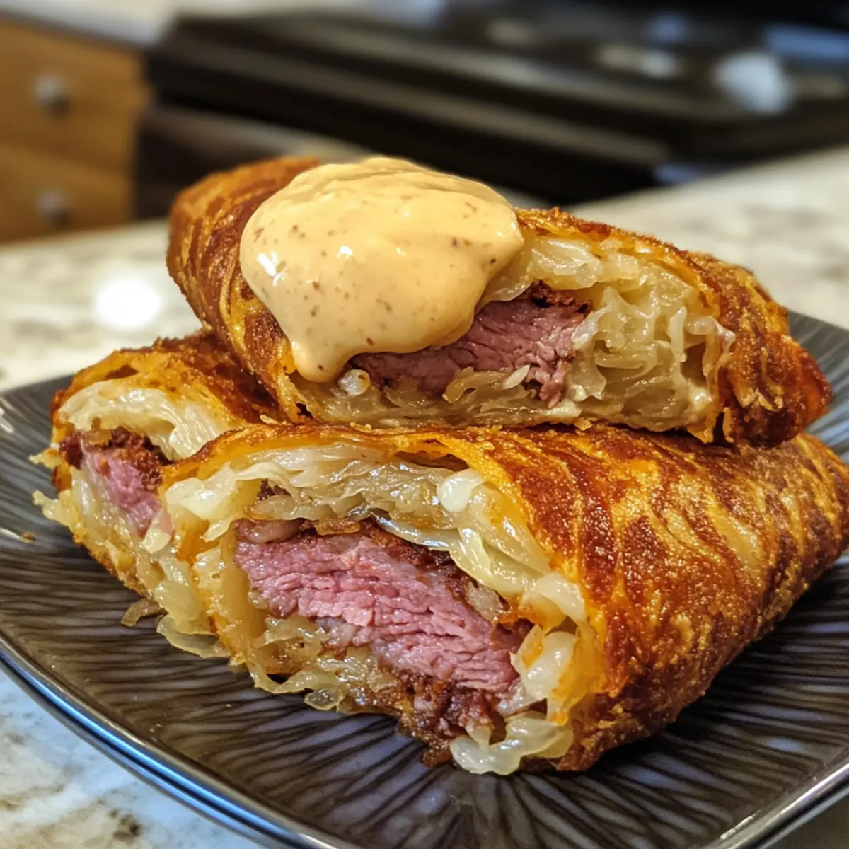 Keto Knusprige Reuben Roll-Ups