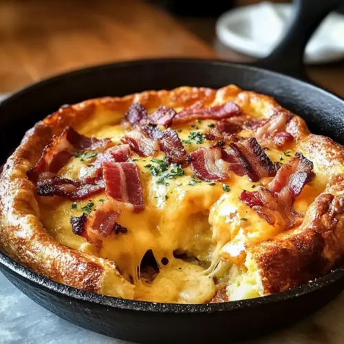 Herzhafter Cheddar- und Speck-Dutch Baby