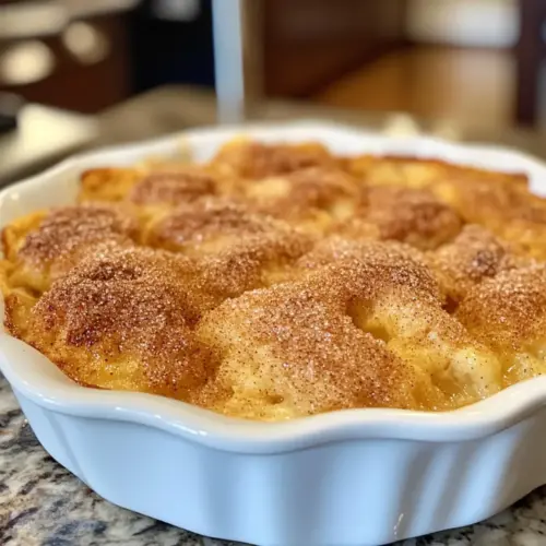 Snickerdoodle Cobbler Rezept Zutaten: - 1 Tasse Zucker - 1 Tasse brauner Zucker - 1 Tasse Butter - 2 Eier - 3 Tassen Mehl - 1 Teelöffel Backpulver - 1 Teelöffel Natron - 1 Teelöffel Zimt - 1/2 Teelöffel Salz - 1 Tasse Milch - 2 Tassen geschnittene Äpfel oder Pfirsiche Anleitung: 1. Ofen auf 350 Grad F (175 Grad C) vorheizen. 2. Butter und Zucker in einer großen Schüssel cremig rühren. 3. Eier nacheinander hinzufügen und gut vermischen. 4. In einer separaten Schüssel Mehl, Backpulver, Natron, Zimt und Salz vermengen. 5. Die trockenen Zutaten zur Buttermischung geben, abwechselnd mit der Milch, und gut verrühren. 6. Obst gleichmäßig in einer gefetteten Auflaufform verteilen. 7. Den Teig über das Obst löffeln. 8. 45-50 Minuten backen, bis die Oberseite goldbraun ist. 9. Abkühlen lassen und servieren.