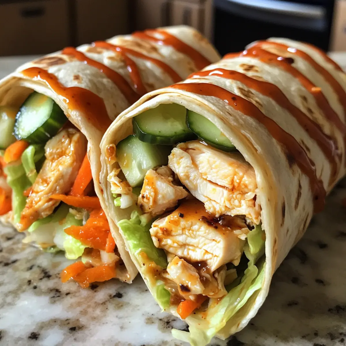 Süße Chili-Hühnchen-Wraps