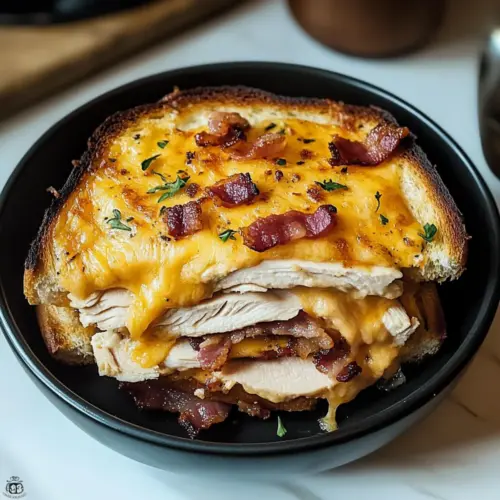 Cheddar- und Bacon-Truthahn-Schmelz auf Sauerteig