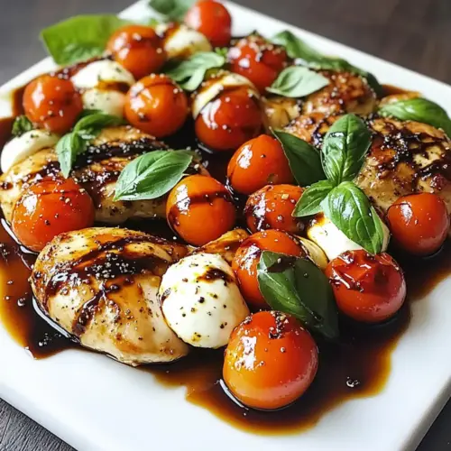 Balsamico-Glasierte Caprese-Hähnchen