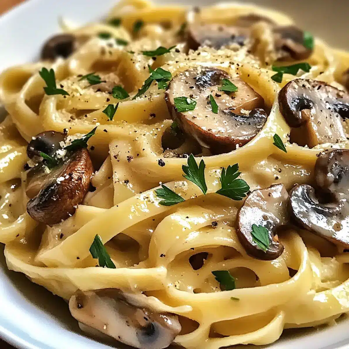 Cremige Pilz Gruyere Pasta