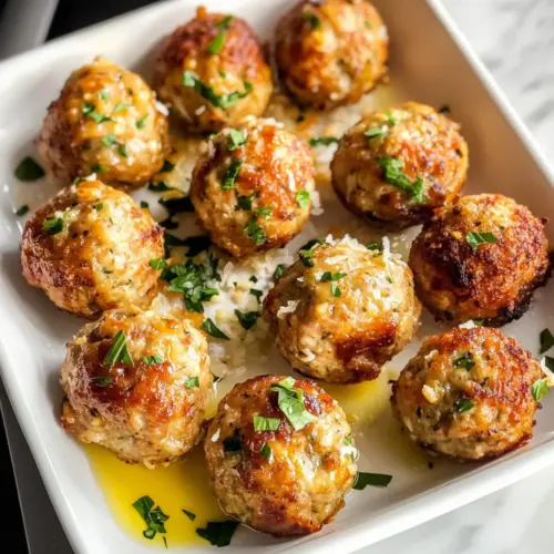 Saftige gebackene Hähnchenfleischbällchen