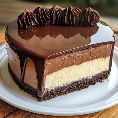 Dreifach Schokoladenkäsekuchen